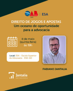 Foto Evento ESA-GO: Direito de Jogos e Apostas – Um oceano de oportunidades para a advocacia